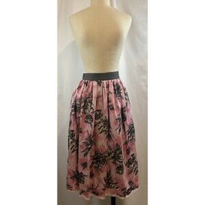 Anthropologie Odille Pink Pleated Floral Skirt Women’s Sz 0